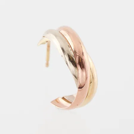 Ett udda örhänge, höjd ca 15mm, 18k flerfärgat, lås saknas, 18k Vikt: 0,7 g