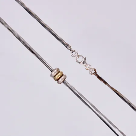 Collier längd ca 41cm, med förgylld, GFAB 925/1000 silver Vikt: 12,5 g