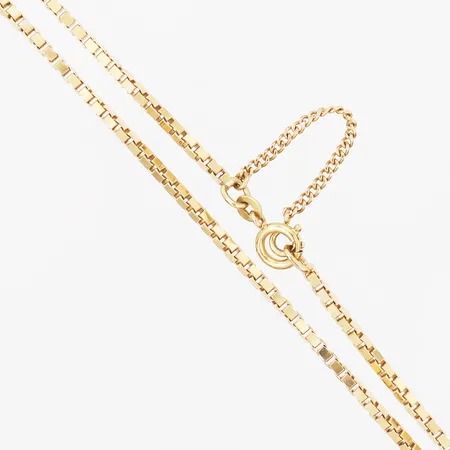 Kedja, Venezia med förlängningskedja, 70cm, alt 74cm, bredd 3mm, 18K Vikt: 29,6 g