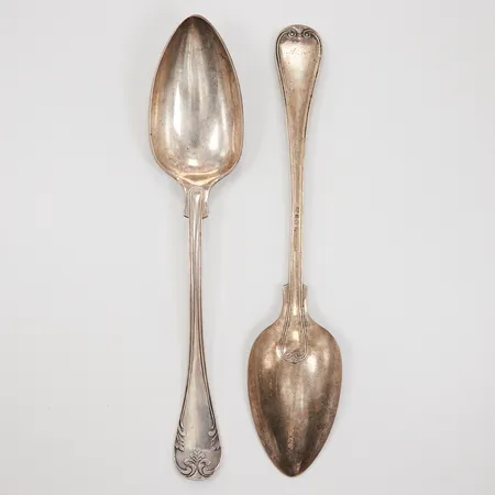 2 Matskedar, längd: 23cm, K.Markström, silver 830/1000 Vikt: 142,4 g