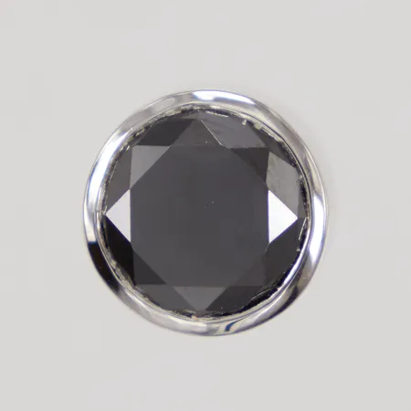 Udda örhänge, Ø11mm, svart moissanite, vitguld 14K, Bruttovikt:3,9g Vikt: 0 g