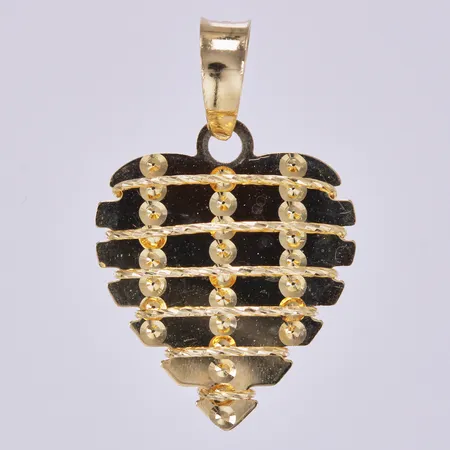 Hänge hjärta, längd: ca 2,5cm, bredd: ca 16mm, 18K  Vikt: 1,3 g