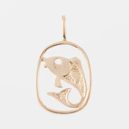 Hänge "Fisk", höjd med öglan 26,7mm, 18k  Vikt: 1,2 g