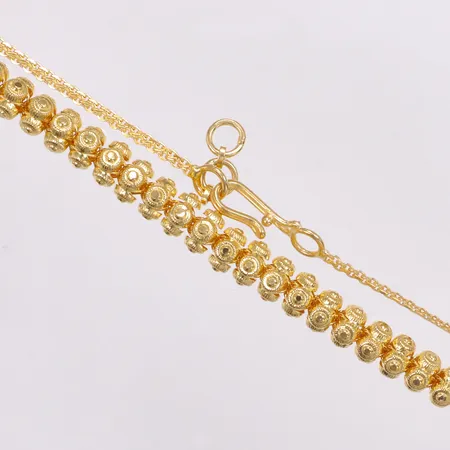 Collier, kulliknande dekor, kedja, 74-75cm, bredd 2-6mm, 21K  Vikt: 47,2 g