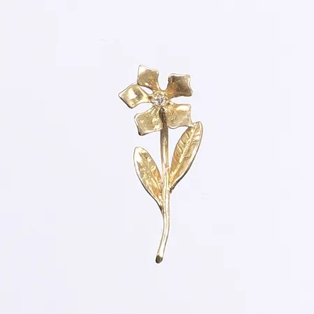 Hänge, blomma med diamant 1x ca 0,01ct, 25x9mm, 18K Vikt: 1,2 g