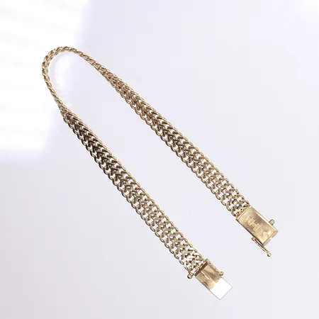 Armband fiskben, 19cm, bredd 7mm, 18K Vikt: 13,4 g