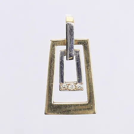 Hänge med diamanter 3x ca 0,01ct, 24x12mm inkl. ögla, rödguld/vitguld, 18K Vikt: 2,8 g