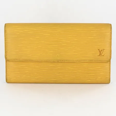 Plånbok Louis Vuitton, Porte Monnaie Bifold Wallet, Gul Epi, 19x11cm, datumkod: CA1023, Spanien december år 2003, bruks- samt åldersbetingat slitage, inga tillbehör  Vikt: 0 g