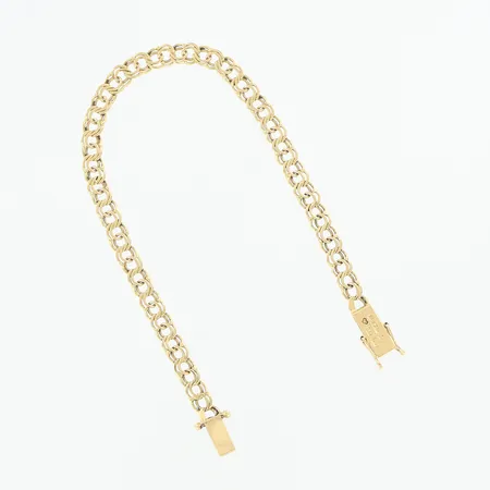Armband, Bismarck, 19cm, 5mm, Guldvaruaktiebolaget G. Dahlgren & Co, Malmö 1965, slitage på länk, 18K Vikt: 7,8 g
