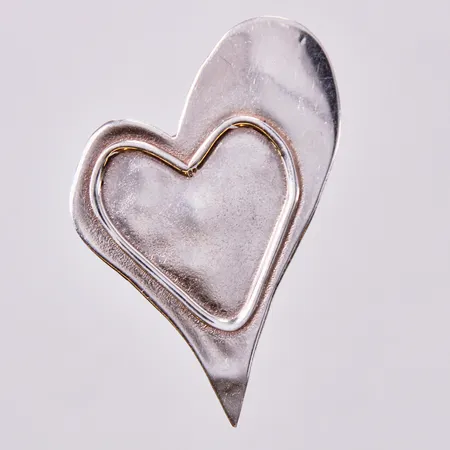 Hänge hjärta, längd: ca 6,8cm, bredd: ca 42mm, 925/1000 silver  Vikt: 14,7 g