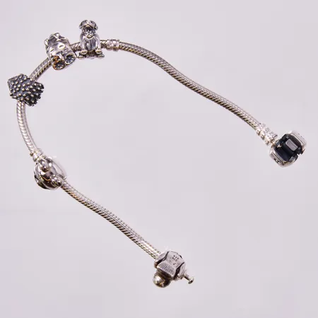 1 armband, Pandora, längd ca: 19cm, bredd ca: 2mm, 925/100, ALE, silver Vikt: 33,5 g