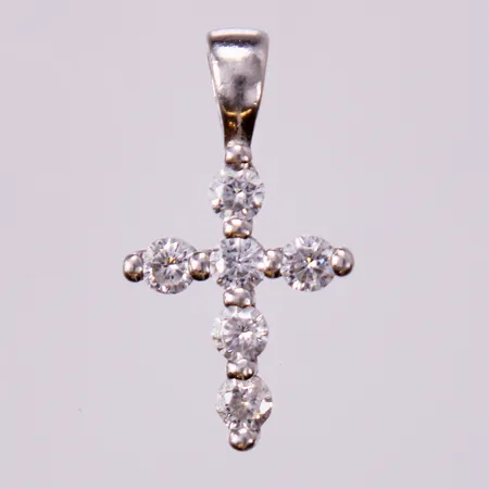 Hänge med vita stenar, längd ca 18mm, bredd ca 11mm, 925/1000 silver Vikt: 0,9 g