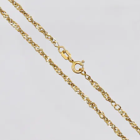 Fotlänk Singapore, 25cm, bredd 2,2mm, GHA, 18K Vikt: 2,4 g