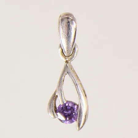 Hänge med lila sten, 18x7mm, silver 925/1000 Vikt: 0,7 g