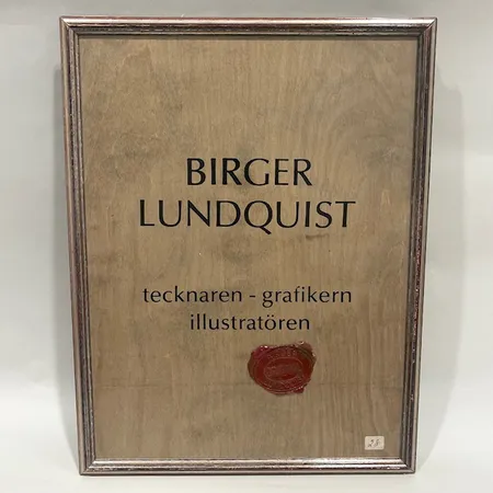 Folder, Birger Lundqvist, bildverk med 20 teckningar samt 3 torrnålsgravyrer, signerade, numrerad 28/30, 40x30x3cm, åldersbetingad slitage. Vikt: 0 g