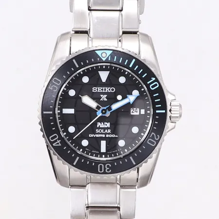 Herrur, Seiko Prospex, Save The Ocean, Padi Edition, 38mm, ref nr V147-0CS0, Ser nr 160499, 2019, stål, quartz, datum, safirglas,  manual, box Vikt: 0 g