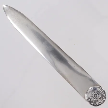 Brevkniv, längd 11,5cm, bredd 17,5mm, Boliden Batteri, år 1953, 830/1000 silver Vikt: 21,3 g