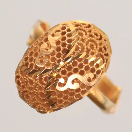Ring med justerbar skena, defekt skena och ovandel 10x15mm, 21K 1,9g Vikt: 1,9 g