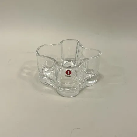 Ljuslykta, Alvar Aalto Collection, Iittala, höjd ca 5,5cm, klarglas, etikettmärkt, kartong,   Vikt: 0 g Skickas med postpaket.