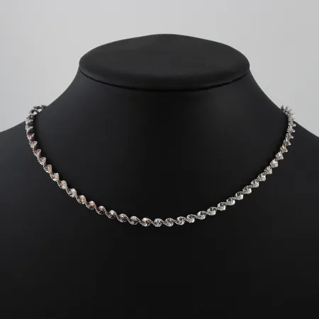 Collier, längd 42,5cm, bredd 4,2mm, Italy, silver  Vikt: 9,3 g