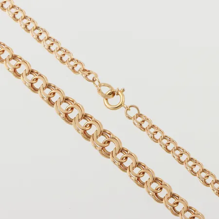 Collier Bismarck, Håkanssons Guld Karlstad, längd 46 cm, bredd 4.7-7.4 mm, 18k. Vikt: 17,8 g