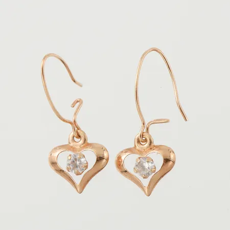 Örhängen paret med stenar, höjd ca 21 mm, 18k. Vikt: 0,6 g