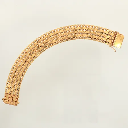 Armband X-länk, längd 17,5cm, bredd 16,2mm, Mikkov Ab August, år 1965, 18K Vikt: 43,3 g