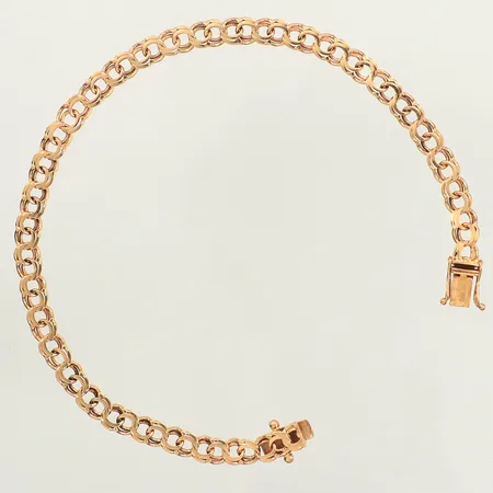 Armband Bismarck, längd 20cm, bredd 4,8mm, BEH Bengt Hallberg Guldsmeds AB, år 1970, 18K Vikt: 7,7 g