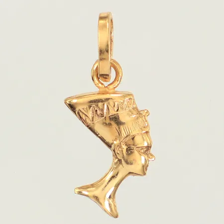 Hänge Nefertiti, längd ca 22mm inklusive ögla, bredd ca 10mm, 9K Vikt: 0,8 g