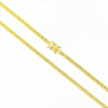 Kedja, Pansar, 50,5cm, bredd 2,5m, ihålig, gulguld, 18K.  Vikt: 6,4 g