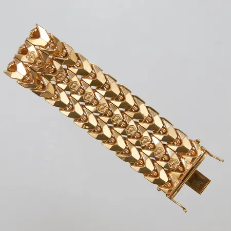 Armband, längd:19cm, bredd:25,5mm, Vicenza Italien, 18K. Vikt: 45,8 g