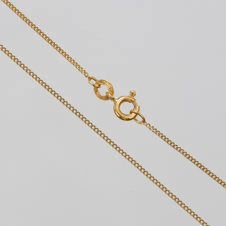 Kedja, Pansar, längd:38cm, bredd:1mm, 18K. Vikt: 1,6 g