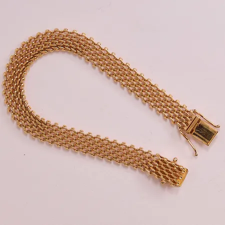 Armband, 18,5cm, bredd:9mm, Jo-Ans Guld AB år 1977, 18K 21,3g.