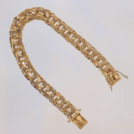 Armband Bismarck 19,5cm bredd 9mm, GD&Co (Guldvaruaktiebolaget G. Dahlgren & Co) Malmö 1966, 18K Vikt: 34,5 g