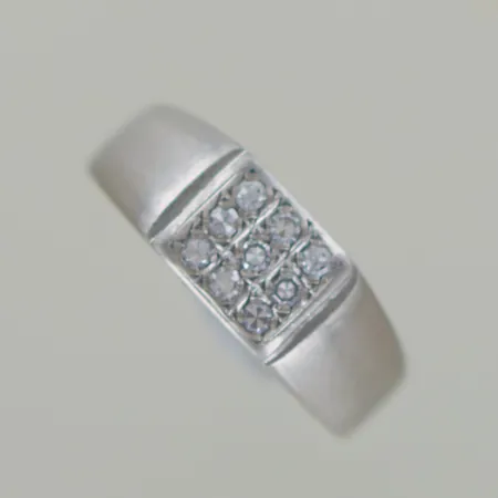 Ring med diamanter 0,19ct, Ø 17½ mm, bredd 6,9 mm, 18K Vikt: 5,2 g