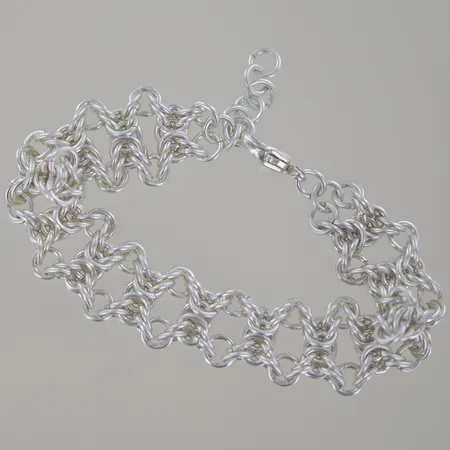 Armband, längd justerbar 19 cm, bredd 15 mm, silver 925/1000 Vikt: 28,6 g