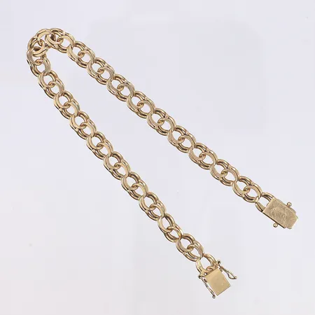 Armband Bismarck, 21,5cm, bredd 7mm, bruksslitage, 18K Vikt: 18,5 g