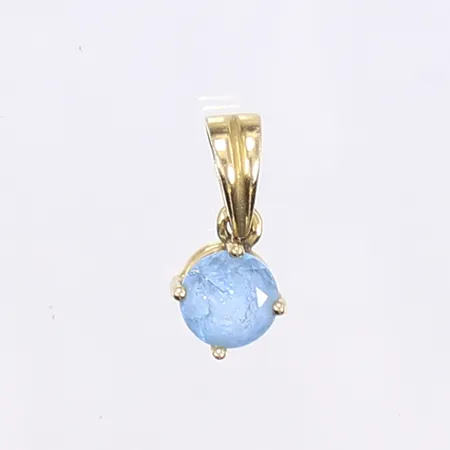 Hänge med blå sten, 18x8mm, 18K Vikt: 1,9 g
