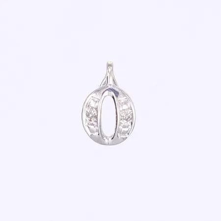 Hänge med diamanter totalt ca 0,01ctv, 10x6mm, vitguld 18K Vikt: 0,5 g