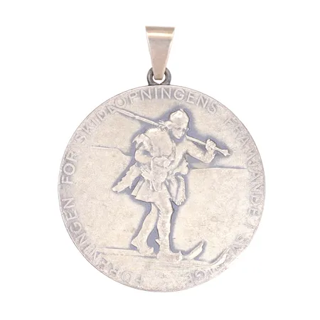 Hänge medalj, "Föreningen för skidlöpningens främjande i Sverige", baksidan "Manlig idrott färderns arf", Ø40mm, tillv. Sporrong 1997, silver 830/1000 Vikt: 26 g