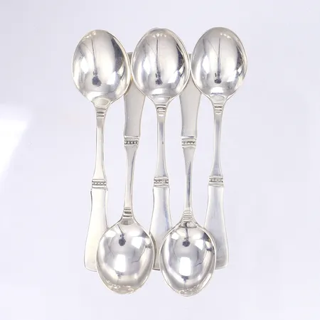 5 teskedar modell Rosenholm, 10cm, silver 830/1000 Vikt: 45 g