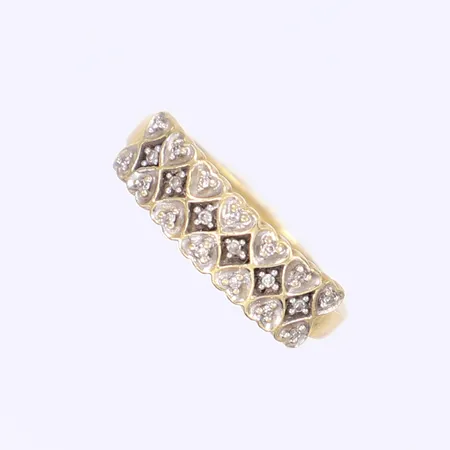 Ring med vita stenar, stl 17, bredd 2-5,5mm, 18K Vikt: 2,9 g