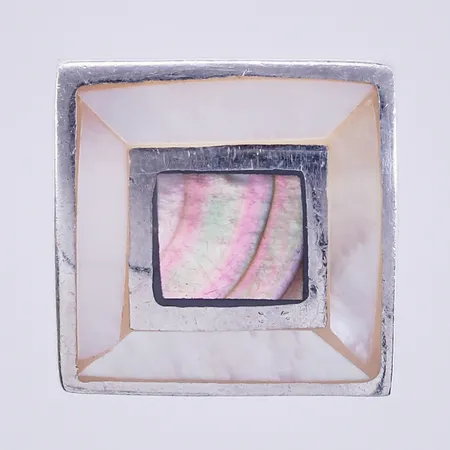 Hänge med pärlemo, ca 15x15mm, 925/1000 silver Vikt: 4,1 g