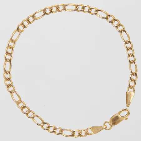 Armband, Figaro, längd:19cm, bredd:4mm, 18K. Vikt: 6,6 g