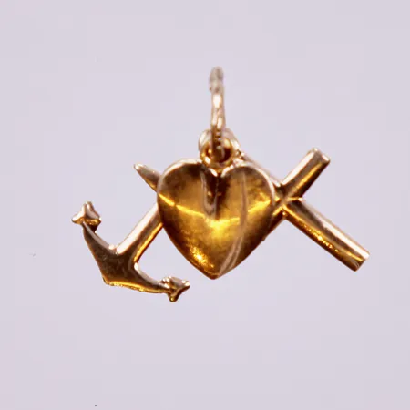 Hänge, tro, hopp och kärlek, längd: ca 15mm, 18K  Vikt: 0,9 g