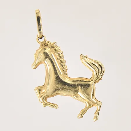 Hänge, häst, 30x20mm, bucklig ögla, 18K  Vikt: 2,2 g