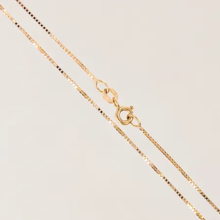 Kedja Venezia, längd 38,5cm, bredd 0,8mm, GFAB, 18K.  Vikt: 2,4 g