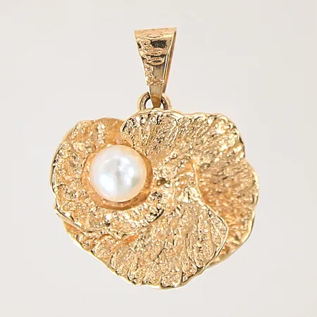 Hänge med odlad pärla, 25x20mm, 18K  Vikt: 4,3 g