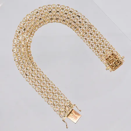 Armband X-länk, 20cm, bredd 15,5mm, 18K Vikt: 19 g