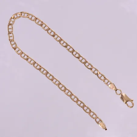 Armband Marinalänk med mönsterdekor, ca 19cm, bredd 3,5mm. 9K Vikt: 3,9 g